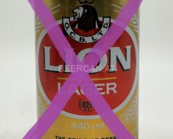 BOT001 Lion Lager 340ml The Priide of Beers, Botswana Beer Can, Beer Can Collection Botswana, Bierdose Botswana, African Beer Can