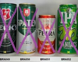 BRA048-053 Antarktika Original, Becks, Spaten Munich, Petra, Maniacs IPA, Bodebrown Trooper Brasil IPA, beer can Brasil lata de cerveja brasil, lata de cerveja brasil, Beer Can Collector