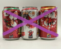 CCS074 Coca-Cola Original, Light, senza Caffeina " Vivi Líncontro con Babo Natale" 3 Can Set 2006 ITALY 6 EURO Coke can colection, coke can set, coke collector