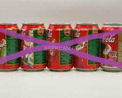 CCS075 Coca-Cola Original "santa Claus Edition 1997, Babbo Natale Set 1-5 Cans ITALY 15 EURO Coke can colection, coke can set, coke collector
