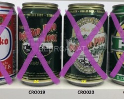 CRO018-021 Karlovacko Pivo, Osjecko Pivo 1697,  Osjecko Pivo, PAN Svijetlo Pivo, Croatian beer can collector