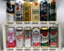 CZE249-260 Budvar Vycepni, Budvar Redix, Bruncvik, Krusovice Hop!, Pilsner Urquell, Pilsner Urquell Limited Edition for Export to Hungary, Proud Lezak, Rychtar 11, Staropramen 11, Starobrno BITR, Staropramen 10, Starobrno Medium, Czech Beer Can Collector, Czech Craft Beer, Czech Beer Can Limited edition