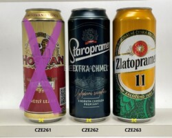CZE261-263 Hostan Hradni Svetly Lezak, Staropramen Extra Chmel, Zlatopramen 11, Czech Beer Can Collector, Czech Craft Beer, Czech Beer Can Limited edition
