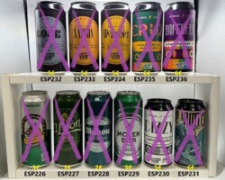 ESP226-236 Coviran Cerveza Tipo Pilsen, El LEon Clasica Cerveza, Mahou Clasica, Molen Bier Lager, Drunken Brothers Dizzy Imperial Stout, Drunken Brothers - Gross Collab Cerveza Hunter, Drunken Bros Gose, Drunken Bros. Saison, Drunken Bros. Weissbier, Drunken Bros. Cruz, Drunken Bros. Raffaella New England IPA, Spanish beer can collection Bierdosen Spanienl beer can Spain, Spanish beer can collector, cans Spain, beverage can Spain, lata de cerveza españa, coleccionista de latas de cerveza española, latas españa, lata de bebida españa