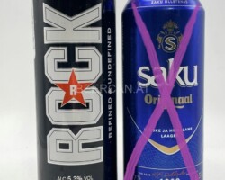 EST015-016 Rock 568ml Big Beer Can, Saku Originaal 0,5l, Estonia Beer Cans, Estonian Beer Can Collector, Craft Beer Estonia, Estland Bierdose
