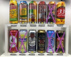 FRA001-012 French beer can canettes de bière françaises Bierdosen Frankreich, French beer can collection, beer can collector France
