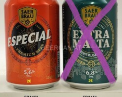 FRA153-154 SAER BRAU Especial 5, 6%, SAER BRAU Extra Malta 6, 8% French beer can canettes de bière françaises Bierdosen Frankreich, French beer can collection, beer can collector France