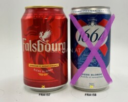 FRA157-158 Falsbourg Biere Blonde, 1664 Biere Blonde 25cl, French beer can canettes de bière françaises Bierdosen Frankreich, French beer can collection, beer can collector France
