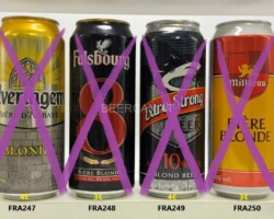FRA247-250 Alveringem Biere dÀbbaye Blonde, Falsbourg 8, Extra Strong Beer 10%, Millbrau Biere Blonde 500ml, French beer can canettes de bière françaises Bierdosen Frankreich, French beer can collection, beer can collector France