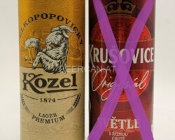 HUN282-283 Kozel Lager Premium, Krusovice Original Svetle brewed in Hungary, Hungarian Craft Beer, Beer Can Collector Hungary, Ungarische Craft Bierdose, Bierdosenmuseum Österreich, Beer Can Museum Austria