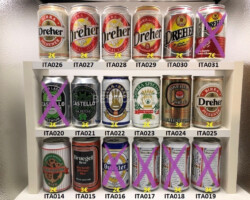ITA014-031 Buckler, Castello, Dreher Italian beer can collection