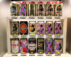 ITA068-085 Kenner Plus, Kronenbour, Lockwood Export-Beer, Birra Moretti, La Rossa birra, Parma, Alpini, Uefa Chmpions League, Italian Beer Can Collection, lattine di birra italiana