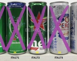ITA170-174 Italian Beer Can Collection,  lattine di birra italiana, heineken Italia, Heineken Champions League Italy Slim Can 330ml