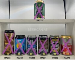 ITA268-274 Birra Dell Eremo Madue Passion Fruit Sour Ale, Katzenbräu Italian Pilsner, Birra Lambrate Ausfahrt, Birra Lambrate Hazelnut Porter, Lambrate Birra Speciale, Peroni 170 Birra Peroni (retro), Peroni 170 Birra Peroni Etizione Limite, Italian Beer Can Collector, Beer Can from Gernay, Bierdosenmuseum