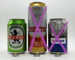 ITA275-277 Best Bräu lager Beer 33cl, Carintia Premium Beer Export 50cl, Forst Berner Edition 33cl, Italian Beer Can Collector, Beer Can from Gernay, Bierdosenmuseum