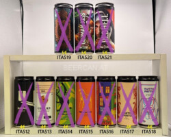 ITA512-521 WAR BABAU English Porter, WAR We use Cookies Ordinary Bitter, WAR Franco Fresh Hop Keller Pils, WAR Mango IO Neipa, WAR Porto Bello, WAR Santo Spirito, Bock, WAR Tutto Fatto Double IPA, The Wall IPA, The Wall German Kiss Bock, The Wall Rebhell Helles collezionisti di lattine di birra, birra artigianale Italia, Italienische Craft Bier Dosen, Beer Can Museum Austria, Bierdosen Museum Munderfing