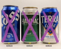 KOR028-030 Cass Fresh, Hanmac Korean Lager, Terra Light Zero Sugar, South Korean Beer Cans, Bierdosen Südkorea, Korean Beer Can Collector, Beer Cans from Korea, Asian Beer Cans, Bierdosenmuseum Munderfing