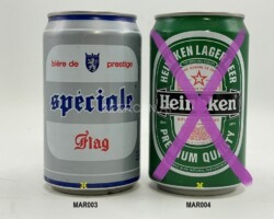 MAR003-004 Speciale Flag Biere de Prestige, Heineken Lager Beer Morocco, 0, 33ml beer can Morocco, Maroocco beer can collection, Bierdose aus marocco, African beer can