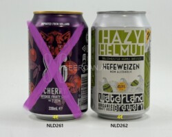 NLD261-262 Bavaria 8.6 Cherry Intense Fruity Lager 330ml, Hazy Helmut Hefeweizen Waterland Brewery, Netherland Beer Can collector, Bierdose Niederlande, Holländisdche Bierdose, Bierdosenmuseum, Beer Can Museum