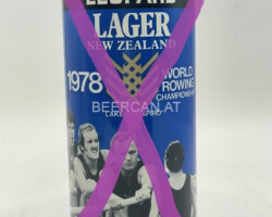 NZL033 Leopard Lager New Zealand 1978 World Rowing Championsship Lake Karapiro 460ml Straight Steel CanNew Zealand beer can collection, beer can from New Zealand, Neuseland Bierdose