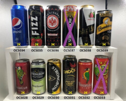 OCS028-039 tin collector, tin collection, can collection, Energy Drink Collector, Monster Can Collection, Red Bull Can Collector