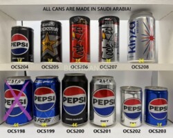 OCS198-208 Pepsi Cola Saudi Made, Saudi Arabian Soft Drink Cans, Coke from Saudi Arabia, Saudi Made Pepsi Cans tin collector, tin collection, can collection, Energy Drink Collector, Monster Can Collection, Red Bull Can Collector