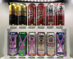 POL037-048 Poland beer can  Rybicki Full, Screzelec, Tyskie, V.I.P. Pivo, Strong Warka, Warka