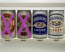RSA024-027 Hansa Pilsener, Ohlsson´s Lager, Ohlsson´s Lager Extra Smooth, African Steel Beer Cans, South African beer cans, beer can collector South Africa, South Africa Beer Can, Südafrika Bierdosen