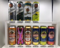 SVK013-022 Saris Radler, Saris Red, Saris 12%, Smadny Mnich, Smadny Mnch Citron Radler, Smadny Mnich Radler, Slovakian beer cans, beer can collection Slovakia, Slovakische Bierdosen