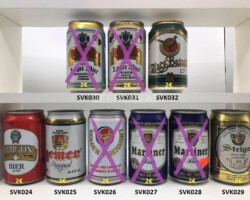 SVK024-032 Corgon Bier, Gemer Original, Golden Pheasant, Mariner Bier, Topvar Lager Bier Originalabfüllung, Topvar Lager Bier Premium, Zlaty Bazant 12%,  Slovakian beer cans, beer can collection Slovakia, Slovakische Bierdosen