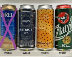 SVK068-071 Birell Stylu IPA, General Pivo Patriot 14% Indian Pale Ale, Gerneral Pivo Passion Fruit, Zlaty Bazant Vyepsra chut) Slovakian beer cans, beer can collection Slovakia, Slovakische Bierdosen