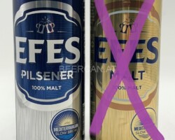 TUR036-037 Efes Pilsener 100% Malt Export to Romania 50cl, Efes Mal 100% Malt Mediterranean Slow Brewed, Turkey beer can, Beer Can Collector Turkey, Turkish Beer Can Collection, Bierdose Türkei, Efes turkiye