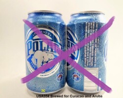 USA354  Polar Pilsener, Brewed for Curacao and Aruba, Caribeen Beer can, Netherland Antilles beer Can, Beer can collection, 355ml