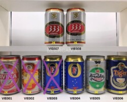 VIE001-008 BIA BIVINA, Dai Viet, Fosters, Huda Beer Tiger Beer, 333 Export Vietnam beer can collection, Vietnamese beer cans