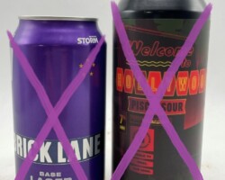 AUS449-450 Bricklane Base Lager Storm Edition, Melbourne Storm Can, Bricklane Welcome to Hollywood Pisco Sour beer can, Australian beer can collection, Craft beer can from Melbourne