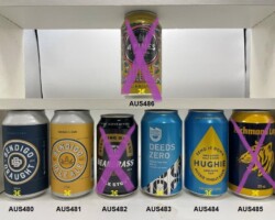 AUS480-486 Bendigo Draft, Bendigo Pale Ale, Bearbrass Nitro Milk Stout, Deeds Zero, Hughie Aussie Weath Beer, Richmond Lager, 4 Pines Hazy Pale Ale, Australian beer cans, Craft Beer from Australia, Aussie Craf Beer Cans, Australian Beer Can Collector, ABCCA
