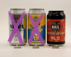 AUS860-862 Billabong NEIPA Gluten Free, Beerland New England Pale Ale Edition, Nail Brewing Red, Australian Beer Can Collector, Beer Can Museum Austria