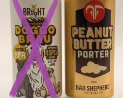AUS912-913 Bright Doggo Brau Tropical XPA, Bad Shepherd Brewing Co. Peanut Butter Porter 440ml, Australian Beer Cans, Beer Can Collection Australia, ABCCA, Beer Can Museum Austria