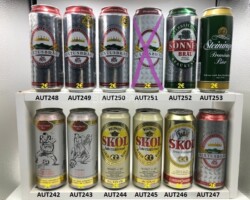 - AUT242 SCHWECHATER BIER Wiener Fussball Latein "Durch die Gurken spün" 2000 3 EURO - AUT243 SCHWECHATER BIER Wiener Fussball Latein "Der is a ZAngler" 2000 3 EURO - AUT244 SKOL International 1997 2 EURO - AUT245 SKOL International (small lid)1999 2 EURO - AUT246 SKOL International 2012 2 EURO - AUT247 SIXTUSBRÄU Steel can 2006 2 EURO - AUT248 SIXTUSBRÄU Alu can 2011 2 EURO - AUT249 SIXTUSBRÄU "DLG2013" 2 EURO - AUT250 SIXTUSBRÄU "DLG2016" 2 EURO - AUT251 SIXTUSBRÄU Schankbier 2014 2 EURO - AUT252 SONNENBRÄU for Export 2015 2 EURO - AUT253 STEININGER Premium Bier 2003 2 EURO