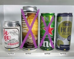 AUT532-535 Hofstätter Pale Ale, Hofstätter Kübel Bier, Heineken Slim, Zipfer Hops Zitrone 0, 0, Bierdosen Österreich