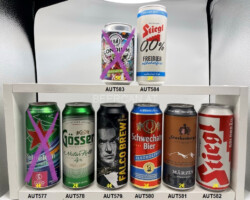 AUT577-584 Bierdose Österreich, Craft Beer Brewery Austria, Austrian Beer Can Collector, Heineken Cheers to all fans, Gösser Natur Hell 4%, Ottakringer Falco Brew, Schwechater Bier Alkoholfrei, Starkenberger Märzen Dose, Stiegl Goldbräu Dose, Loncium Fantasy Neipa, Stiegl 0, 0% Freibier Alkoholfrei Slim can