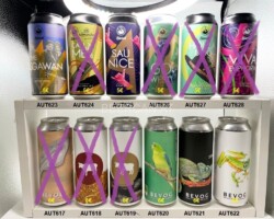 AUT617-628 Bevog Guitar Fish, Bevog Organic Farmhouse Ale, Bevog Organic Ancient Grain Sour Ale, Bevog Orange Bellied Parrot Organic IPA, Bevog Strange Horned Chameleon Smoked Ale, Bevog Lemur Leaf Frog Oat IPA, Bierol The Megawan, Bierol Call Me Baby, Bierol Sau Nice, Bierol Go West, Bierol Holladrio, Bierol Viva Euphoria, beer can collection Austria