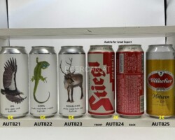 AUT821-825 Bevog Carlifornia Condor IPA, Bevog Green Lizard NEIPA, Bevog Reindeer Double IPA, Stiegl Goldbräu Israel Export, Villacher Märzen Bier, Österreichische Bierdosen, Bierdose Österreich, beer can Austria, Bierdosensammler Österreich, beer can collection