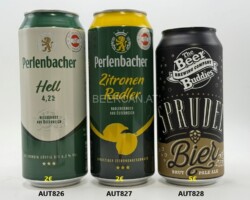 AUT826-828 Perlenbacher Hell 4,2%, Perlenbacher Zitronenradler aus Österreich, The Beer Buddies Sprudel Bier 0,44ml,  Österreichische Bierdosen, Bierdose Österreich, beer can Austria, Bierdosensammler Österreich, beer can collection