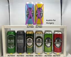 AUT854-861 Bergkönig Märzen, Bergkönig Starkbier, Karlskrone Lager, karlskrone Pils, Karlskrone Alkoholfrei, Karlskrone Schankbier, Karlskrone Leichtbier, Karlskrone Zitronen Radler, Austrian Beer Cans for Hungary, Hungarian Deposit, Bierdosen aus Österreich, neue Bierdose, Beer Can Collector from Austria, Bierdosenmuseum Österreich, Beer Can Museum Austria