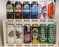 AUT950-961 Bevog Macedonian Grayling XPA EXTINCTION SERIES, Bevog Kea NEIPA EXTINCTION SERIES, Egger Zisch Marko Anautovic Edition, Gambrinus Radler Zitrone, Gösser Natur Radler, Gösser Naturgold, The Beer Buddies Pils Naturtrüb, The Beer Buddies Bernstein dunkles Lager, The Beer Buddies Session IPA, The Beer Buddies IPA Alkoholfrei, Vogelsang Bier KArmin Gimpel Pale Ale, Ottakringer Bier Spritz, Austrian Beer Can Collection, Beer Can Museum Austria