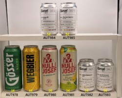 AUT978-985 Gösser Märzen, Ottakringer Wegbier, Ottakringer Null Komma Josef, Ottakringer Null Komma Josef Radler Zitrone Minze, Bierol LAB Batch 26 Sabrothalamus Neipa, Bierol LAB Batch 27 La Birra Loca Modern Mexican Lager, Bierol LAB Batch 28 Rotes Öl Red IPA, Bierol LAB Batch 29 Ananas Express Hanf IPA, Austrian Craft Beer Can, Beer Can Collector Austria