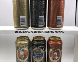 BCS018 STEAM BREW EAST EUROPEAN EDITION 3 CAN SET GERMANY (2019) 8 EURO beer can set collection