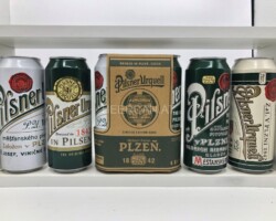 BCS022 PILSNER URQUELL RETRO SET incl. BOX 4 CAN SET CZECH REPUBLIC (2014) 12 EURO beer can set collection