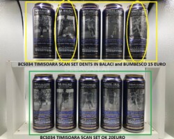 BCS034 TIMISOARA CUPA ROMANIE 5 CAN SET ROMANIA (2011) 20 EURO and with Dents 15 EURO beer can set collection